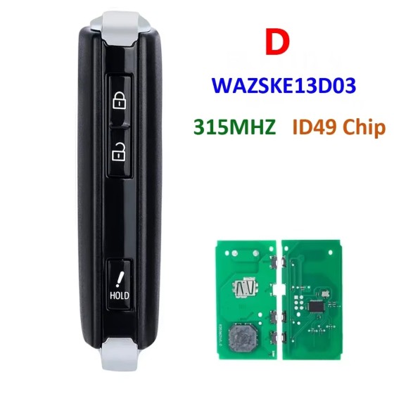 2019-2023 Mazda CX-3 CX-5 CX-9/ 3-Button Smart Key / PN: TAYA-67-5DYB / WAZSKE13D03 (AFTERMARKET)